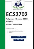 ECS3702 Assignment 2 &lpar;QUALITY ANSWERS&rpar; Semester 2 2024