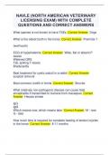 NAVLE &lpar;NORTH AMERICAN VETERINARY  LICENSING EXAM&rpar; WITH COMPLETE  QUESTIONS AND CORRECT ANSWERS