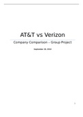 MBA 515 AT&T vs Verizon Company Comparison – Group Project