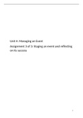 2021 BTEC Business Level 3: Unit 4 - Managing an Event Assignment 3 (D*)