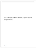 2021 BTEC Business Level 3: Unit 4 - Managing an Event Assignment 2 (D*)