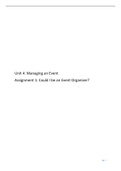 2021 BTEC Business Level 3: Unit 4 - Managing an Event Assignment 1 (D*)