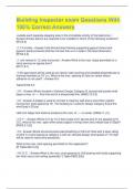 Building Inspector exam Questions With 100&percnt; Correct Answers