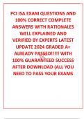 PCI ISA EXAM QUESTIONS AND  100&percnt; CORRECT COMPLETE ANSWERS WITH RATIONALES WELL EXPLAINED AND VERIFIED BY EXPERTS LATEST UPDATE 2024 GRADED A&plus; ALREADY PASSED&excl;&excl;&excl;&excl;&excl; WITH 100&percnt; GUARANTEED SUCCESS AFTER DOWNLOAD &lpar;ALL YOU NEED TO PASS YOUR EXAMS