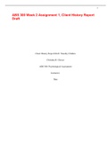 ABS 300 WEEK 2 ASSIGNMENT 1&comma; CLIENT HISTORY REPORT DRAFT
