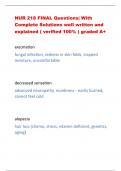 NUR 218 FINAL Questions&vert; With Complete Solutions well written and explained &lpar; verified 100&percnt; &rpar; graded A&plus;