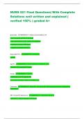 NURS 221 Final Questions&vert; With Complete Solutions well written and explained &lpar; verified 100&percnt; &rpar; graded A&plus;