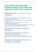 Nurs 231-Final Questions&vert; With Complete Solutions well written and explained &lpar; verified 100&percnt; &rpar; graded A&plus;