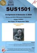 SUS1501 Assignment 6 &lpar;COMPLETE ANSWERS&rpar; Semester 2 2025 - DUE 26 September 2025