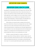 EXPOSITORY ESSAY: HEALTHY LIVING (DOWNLOAD FOR CLASS PRACTICE)