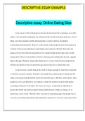 DESCRIPTIVE ESSAY EXAMPLE: Online Dating Sites