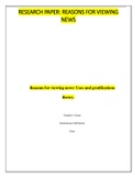 RESEARCH PAPER: REASONS FOR VIEWING NEWS, Uses and gratifications theory.