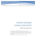 NR 341 Patient Centered Clinical Care Packet: Plan 1 (Already Graded A)