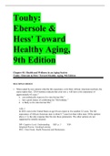 Touhy: Ebersole & Hess' Toward Healthy Aging, 9th Edition test bank