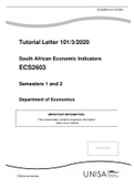 ECS2603  Economic Indicators (ECS2603) Assignment 7 Year 2021