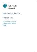 AS LEVEL EDEXEL GEOGRAPHY QUESTION PAPER 1 WITH MARK SCHEME 2025
