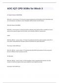 AOC IQT CPD SOBs for Block 3 with 100&percnt; correct answers 