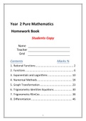 A Level Maths Homework Book - Pure (Part 1)