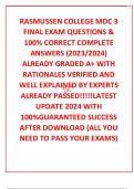 RASMUSSEN COLLEGE MDC 3 FINAL EXAM QUESTIONS & 100&percnt; CORRECT COMPLETE  ANSWERS &lpar;2023&sol;2024&rpar; ALREADY GRADED A&plus; WITH RATIONALES VERIFIED AND WELL EXPLAINED BY EXPERTS ALREADY PASSED&excl;&excl;&excl;&excl;&excl;LATEST UPDATE 2024 WITH 100&percnt;GUARANTEED SUCCESS AFTER DOWNLOAD &lpar;ALL YOU NE