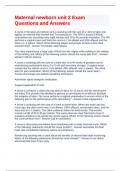 Maternal newborn unit 2 Exam Questions and Answers