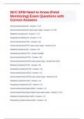 NCC EFM Need to Know &lpar;Fetal Monitoring&rpar; Exam Questions with Correct Answers