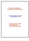 Test Bank for Criminal Investigation&comma; 12th Edition by Hess &lpar;All Chapters included&rpar;