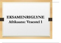 Eksamenriglyne: Afrikaans Vraestel 1