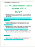 ATI PN Comprehensive Online Practice 2020 A 150 Q/A