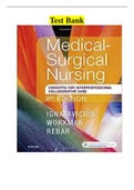 Test Bank - Medical-Surgical Nursing Concepts for Interprofessional Collaborative Care, 9th Edition by Donna D. Ignatavicius Latest with ALL Chapters Included and Updated