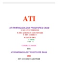 ATI PHARMACOLOGY PROCTORED EXAM (24 VERSIONS) /PHARMACOLOGY  ATI PROCTORED EXAM (24 VERSIONS)|VERIFIED AND 100% CORRECT Q & A, COMPLETE DOCUMENT FOR ATI EXAM|