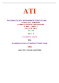 PHARMACOLOGY ATI RN PROCTORED EXAM ( 28 VERSIONS) / ATI PHARMACOLOGY RN PROCTORED EXAM ( 28 VERSIONS)|VERIFIED AND 100% CORRECT Q & A, COMPLETE DOCUMENT FOR ATI EXAM|