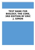 Test Bank For Biology, The Core, 3rd Edition By Eric J. Simon