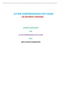 ATI RN COMPREHENSIVE EXIT EXAM (26 VERSIONS) /RN COMPREHENSIVE  ATI EXIT EXAM (26 VERSIONS)|VERIFIED AND 100% CORRECT Q & A, COMPLETE DOCUMENT FOR ATI EXAM|
