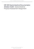 NR 509 Gastrointestinal Documentation Shadow health&period; Gastrointestinal Physical Assessment