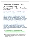 The Safe & Effective Care Environment: The Management of Care Practice Questions