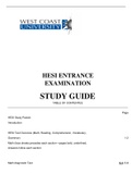 HESI ENTRANCE EXAMINATION STUDY GUIDE / HESI ENTRANCE EXAMINATION STUDY GUIDE | Latest 2021, Rated 100%