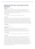 PRIORITIZATION NUR 1600 QUESTION AND ANSWERS&vert; WITH RATIONALES 