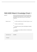 NSG 6005 Week 6 Knowledge Check 1 - Assured A&plus;