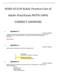 NURS-6531N-8,Adv. Practice Care of Adults Final Exam WITH 100% CORRECT ANSWERS