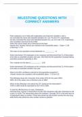 MILESTONE QUESTIONS WITH CORRECT ANSWERS