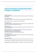 STATS 240 EXAM 2 QUESTIONS WITH CORRECT ANSWERS