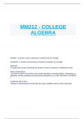 MM212 - COLLEGE ALGEBRA