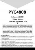 PYC4808 Assignment 5 &lpar;ANSWERS&rpar; 2024 - DISTINCTION GUARANTEED