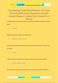Cosmetology Hawaii License Test Questions & 100&percnt; Correct Answers- Latest Test &vert; Graded A&plus; &vert; Passed