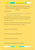 Cpls course operations Questions & 100&percnt;  Correct Answers- Latest Test &vert; Graded A&plus; &vert;  Passed