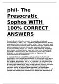 phil- The Presocratic Sophos WITH 100&percnt; CORRECT ANSWERS