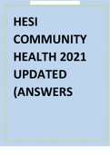 HESI COMMUNITY HEALTH 2021 UPDATED &lpar;ANSWERS VERIFIED&rpar;