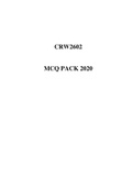 CRW2602 - LATEST MCQ EXAM PACK 2020 &lpar;VERIFIED&rpar;