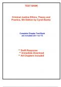 Test Bank for Criminal Justice Ethics&comma; Theory and Practice&comma; 5th Edition Banks &lpar;All Chapters included&rpar;