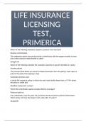 LIFE INSURANCE LICENSING TEST&comma; PRIMERICA